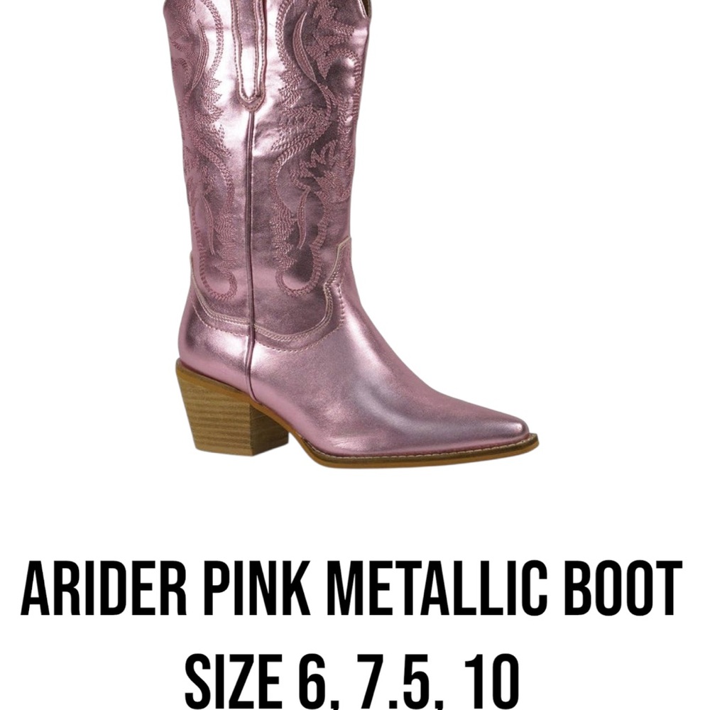 Arider Women's Pink Metallic Heeled Boots